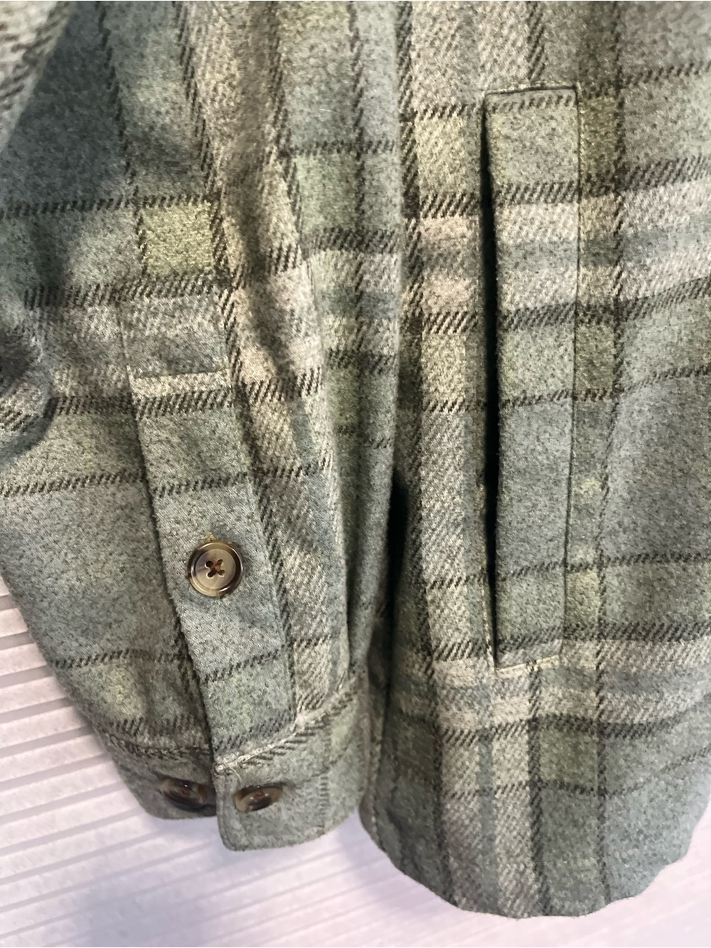 Bonobos Sage Green Flannel Shaquet Mens Size Large Shirt Jacket Streetwear - Picture 5 of 7